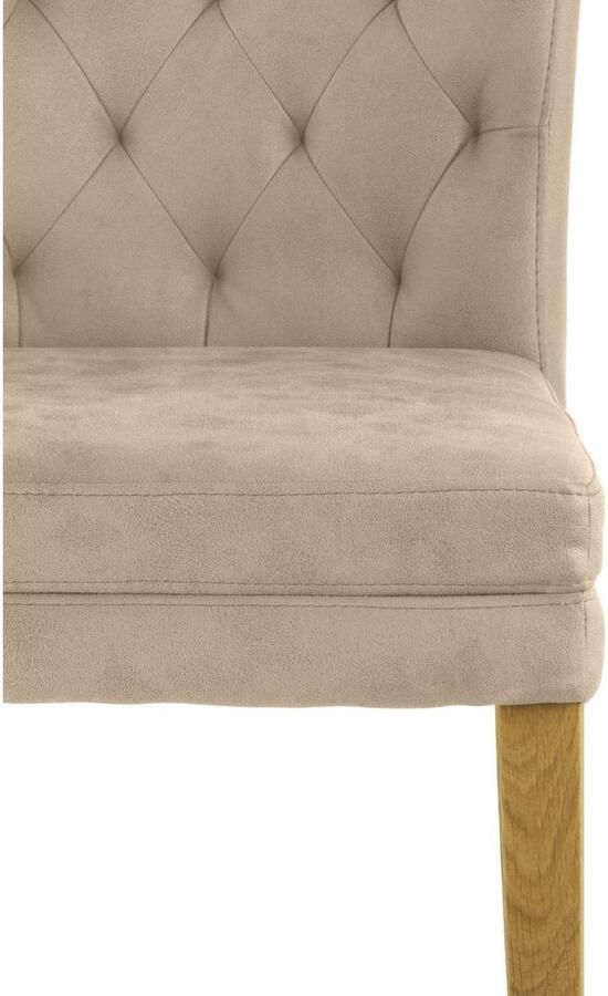 Home affaire Stoel met 4 poten Colorado prettige bekleding frame massief hout wengé of naturel-eiken (set 2 stuks) - Foto 3
