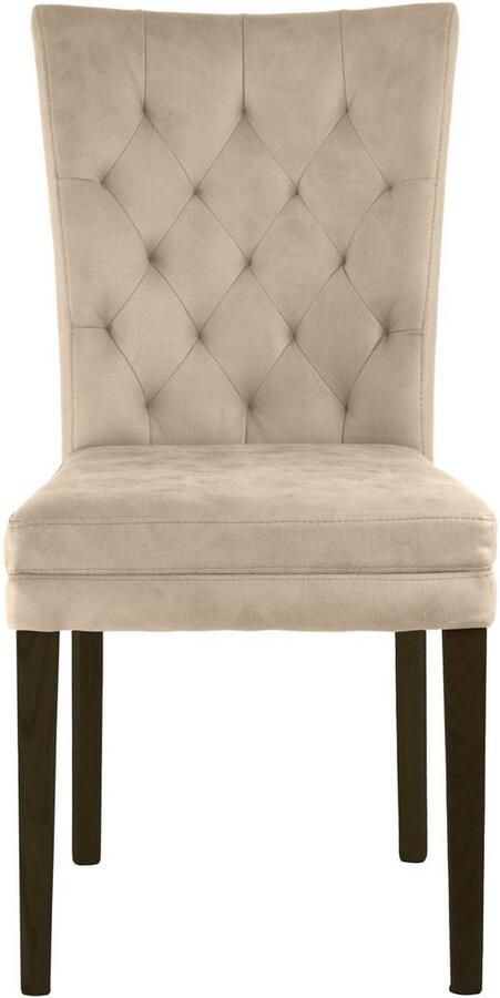 Home affaire Stoel met 4 poten Colorado prettige bekleding frame massief hout wengé of naturel-eiken (set 2 stuks) - Foto 6