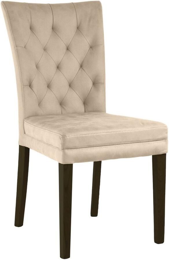 Home affaire Stoel met 4 poten Colorado prettige bekleding frame massief hout wengé of naturel-eiken (set 2 stuks) - Foto 2