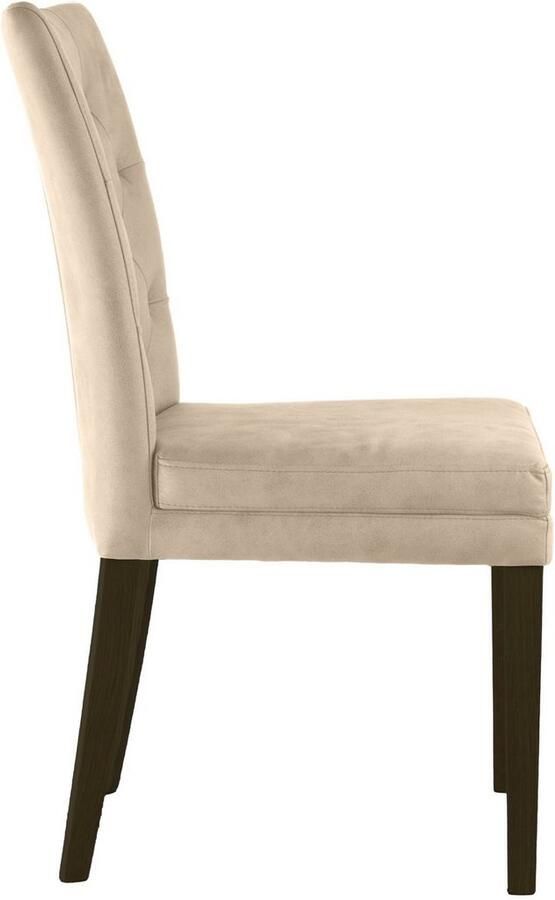 Home affaire Stoel met 4 poten Colorado prettige bekleding frame massief hout wengé of naturel-eiken (set 2 stuks) - Foto 3