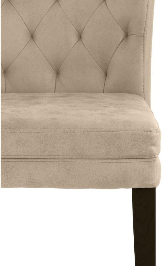 Home affaire Stoel met 4 poten Colorado prettige bekleding frame massief hout wengé of naturel-eiken (set 2 stuks) - Foto 4