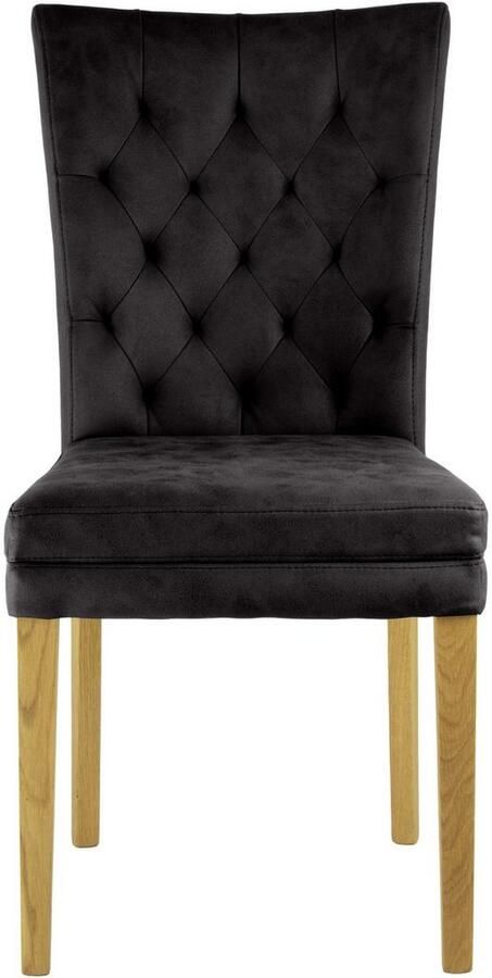 Home affaire Stoel met 4 poten Colorado prettige bekleding frame massief hout wengé of naturel-eiken (set 2 stuks) - Foto 5