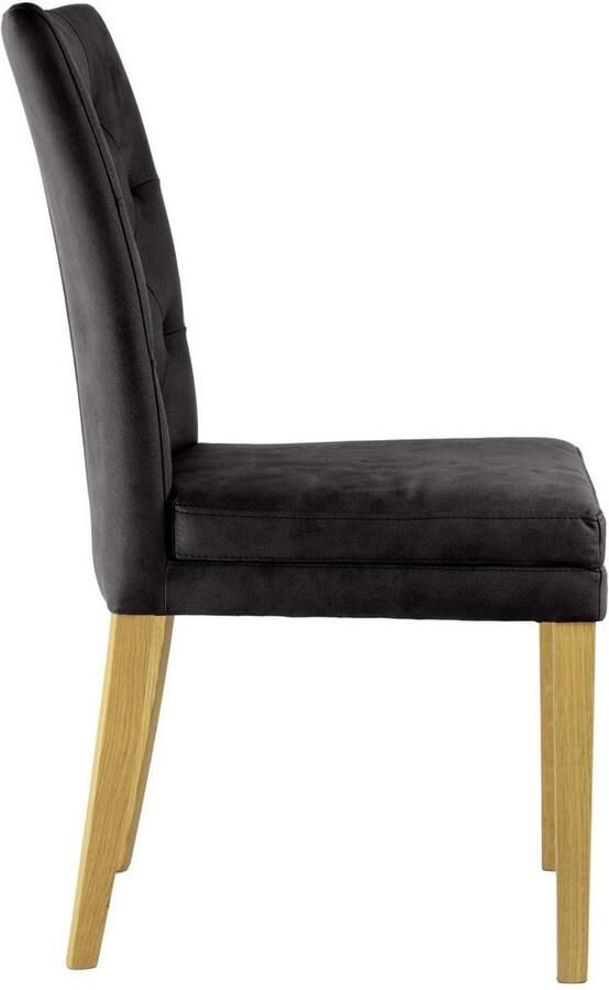 Home affaire Stoel met 4 poten Colorado prettige bekleding frame massief hout wengé of naturel-eiken (set 2 stuks) - Foto 3