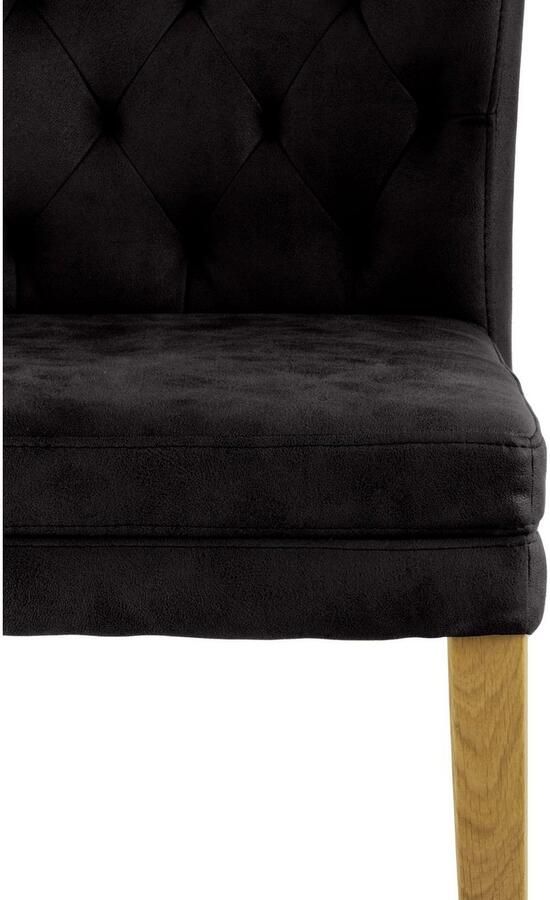 Home affaire Stoel met 4 poten Colorado prettige bekleding frame massief hout wengé of naturel-eiken (set 2 stuks) - Foto 4