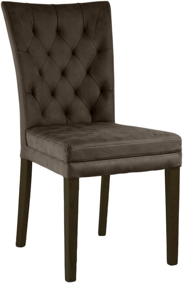 Home affaire Stoel met 4 poten Colorado prettige bekleding frame massief hout wengé of naturel-eiken (set 2 stuks) - Foto 2