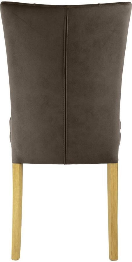Home affaire Stoel met 4 poten Colorado prettige bekleding frame massief hout wengé of naturel-eiken (set 2 stuks) - Foto 3