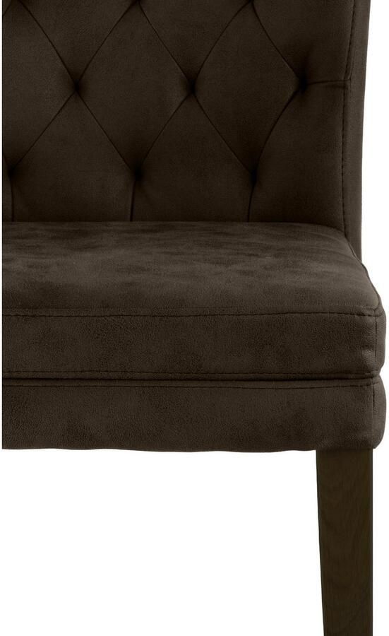 Home affaire Stoel met 4 poten Colorado prettige bekleding frame massief hout wengé of naturel-eiken (set 2 stuks) - Foto 3