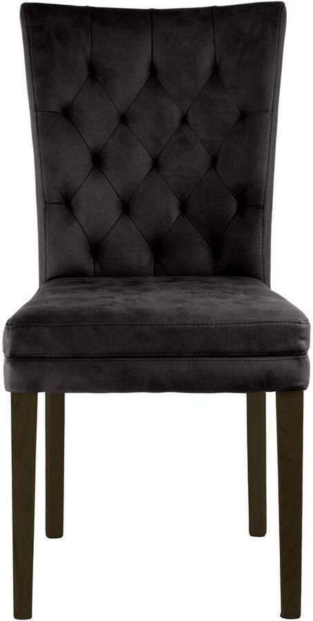 Home affaire Stoel met 4 poten Colorado prettige bekleding frame massief hout wengé of naturel-eiken (set 2 stuks) - Foto 5