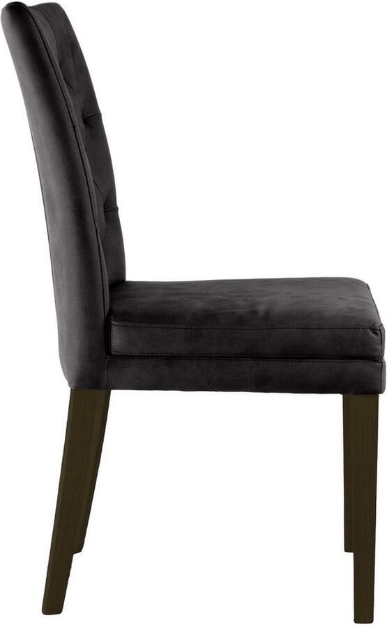 Home affaire Stoel met 4 poten Colorado prettige bekleding frame massief hout wengé of naturel-eiken (set 2 stuks) - Foto 2