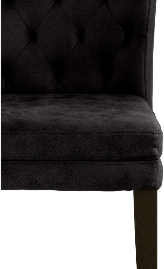 Home affaire Stoel met 4 poten Colorado prettige bekleding frame massief hout wengé of naturel-eiken (set 2 stuks) - Foto 3