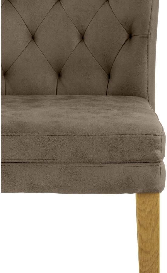 Home affaire Stoel met 4 poten Colorado prettige bekleding frame massief hout wengé of naturel-eiken (set 2 stuks) - Foto 3
