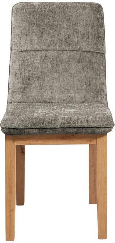 Home affaire Stoel met 4 poten Louise gestoffeerde stoel eetstoel Frame en poten van massief eiken modern landhuis (set 2 stuks) - Foto 5