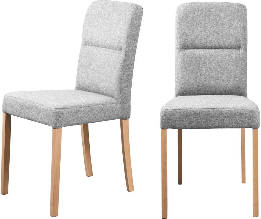 Home affaire Stoel met 4 poten Nina keukenstoel gestoffeerde stoel (set 2 stuks)