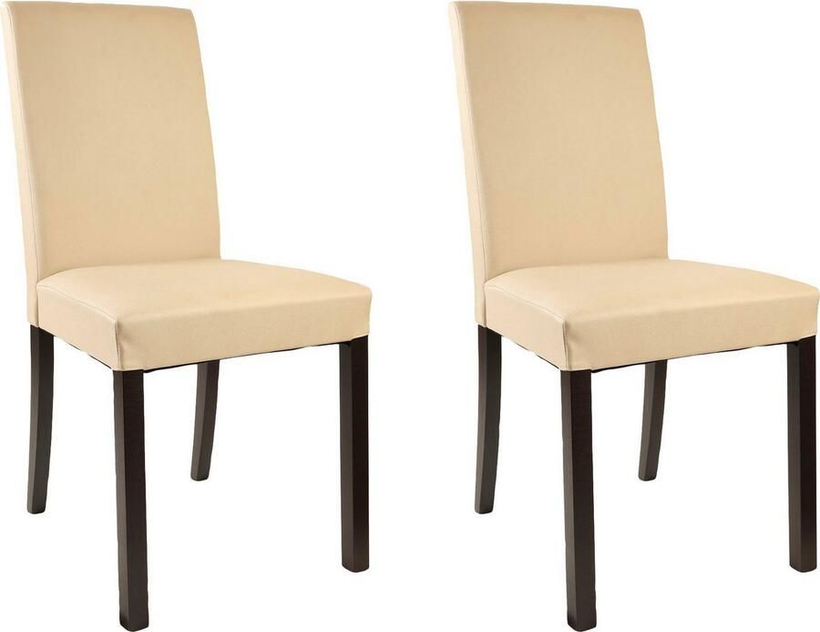 Home affaire Stoel met 4 poten Nina robuuste microvezel frame naturel-beuken of wengé gelakt (set 2 stuks) - Foto 3