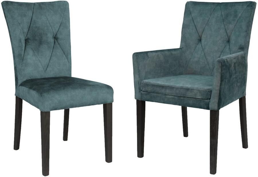 Home affaire Stoel met 4 poten Diamond Zitting en rugleuning zacht verdikt (set 2 stuks)