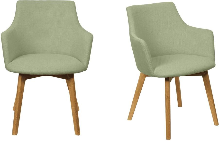 Home affaire Stoel met armleuningen Ena eettafelstoel gestoffeerde fauteuil woonstoel eetstoel met armleuningen (set 2 stuks)