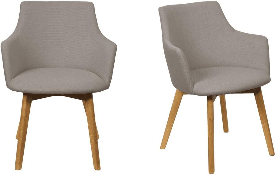 Home affaire Stoel met armleuningen Ena eettafelstoel gestoffeerde fauteuil woonstoel eetstoel met armleuningen (set 2 stuks)
