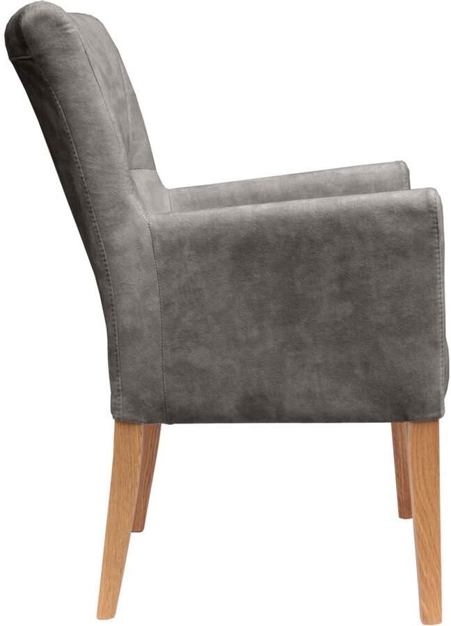 Home affaire Stoel met armleuningen King Eetkamerstoel met capitonnage