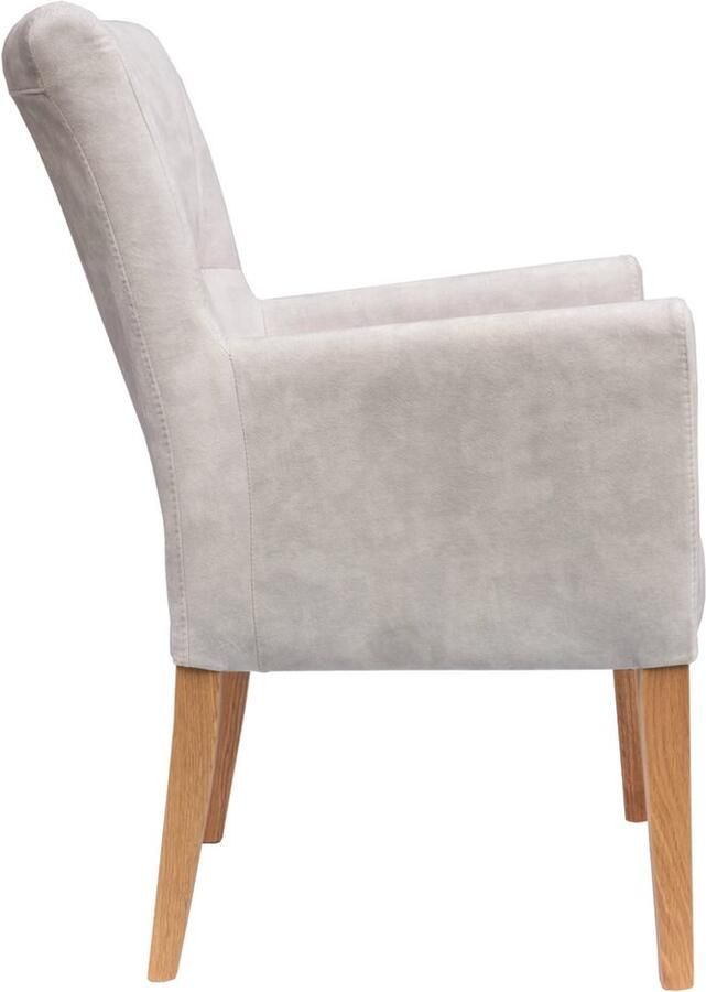 Home affaire Stoel met armleuningen King Eetkamerstoel met capitonnage