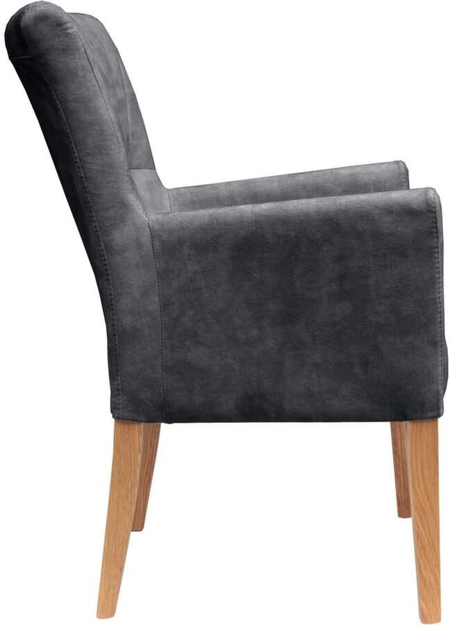 Home affaire Stoel met armleuningen King Eetkamerstoel met capitonnage