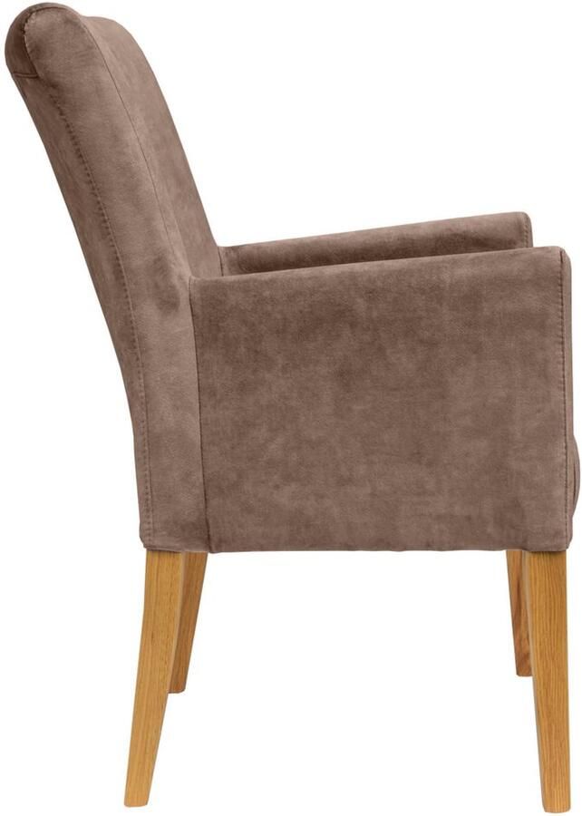 Home affaire Stoel met armleuningen King Eetkamerstoel onderstel massief eikenhout of beuken wengékleur