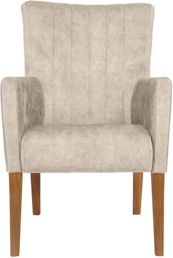 Home affaire Stoel met armleuningen King Eetkamerstoel onderstel massief eikenhout of beuken wengékleur - Foto 2