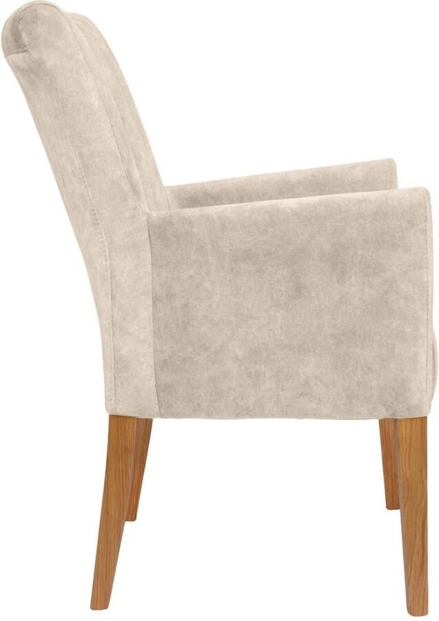 Home affaire Stoel met armleuningen King Eetkamerstoel onderstel massief eikenhout of beuken wengékleur