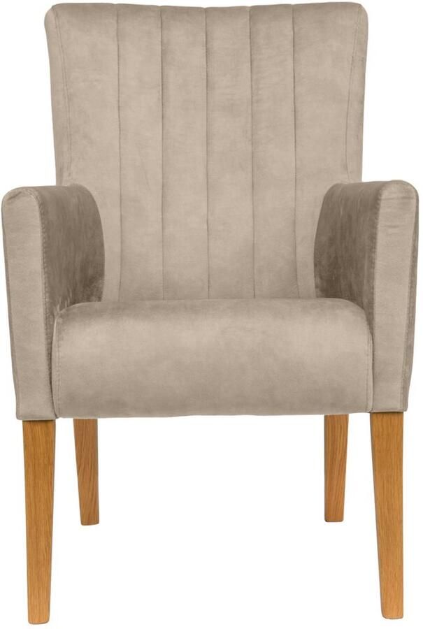 Home affaire Stoel met armleuningen King Eetkamerstoel onderstel massief eikenhout of beuken wengékleur - Foto 2