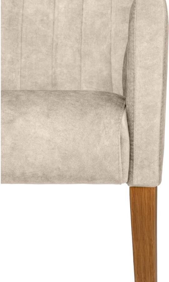 Home affaire Stoel met armleuningen King Eetkamerstoel onderstel massief eikenhout of beuken wengékleur - Foto 4