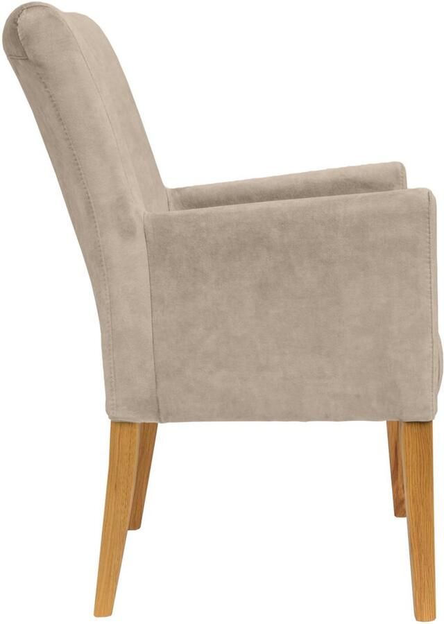 Home affaire Stoel met armleuningen King Eetkamerstoel onderstel massief eikenhout of beuken wengékleur