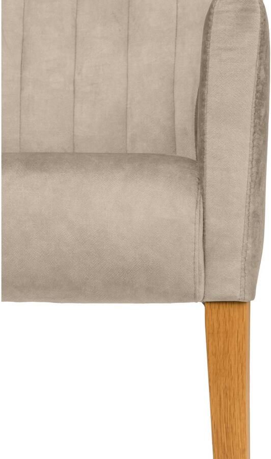 Home affaire Stoel met armleuningen King Eetkamerstoel onderstel massief eikenhout of beuken wengékleur - Foto 4