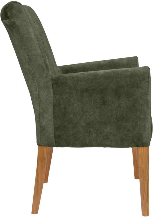 Home affaire Stoel met armleuningen King Eetkamerstoel onderstel massief eikenhout of beuken wengékleur