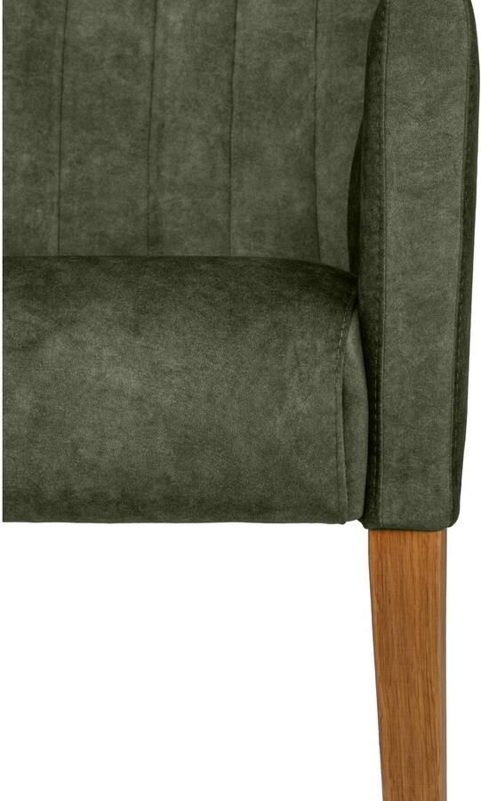 Home affaire Stoel met armleuningen King Eetkamerstoel onderstel massief eikenhout of beuken wengékleur - Foto 4