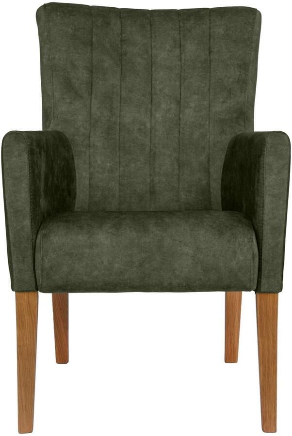 Home affaire Stoel met armleuningen King Eetkamerstoel onderstel massief eikenhout of beuken wengékleur - Foto 2