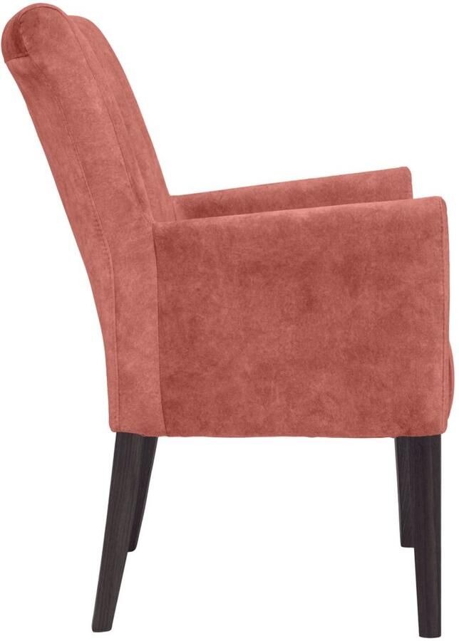 Home affaire Stoel met armleuningen King Eetkamerstoel onderstel massief eikenhout of beuken wengékleur