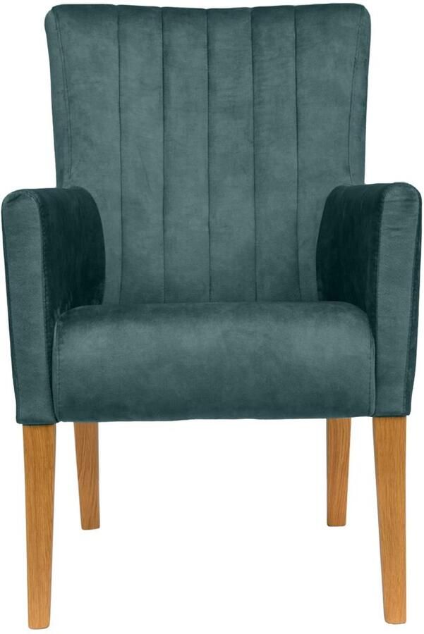 Home affaire Stoel met armleuningen King Eetkamerstoel onderstel massief eikenhout of beuken wengékleur - Foto 2