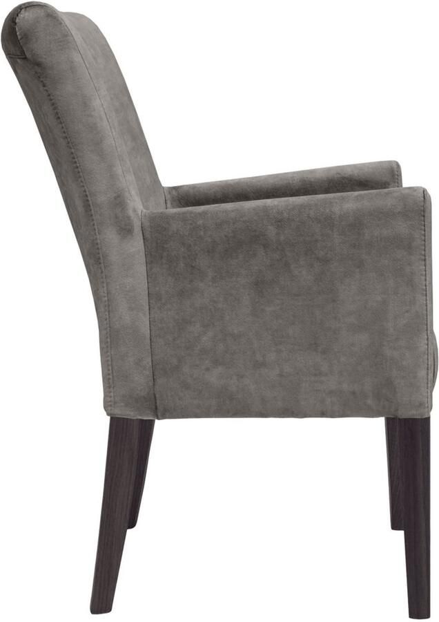 Home affaire Stoel met armleuningen King Eetkamerstoel onderstel massief eikenhout of beuken wengékleur