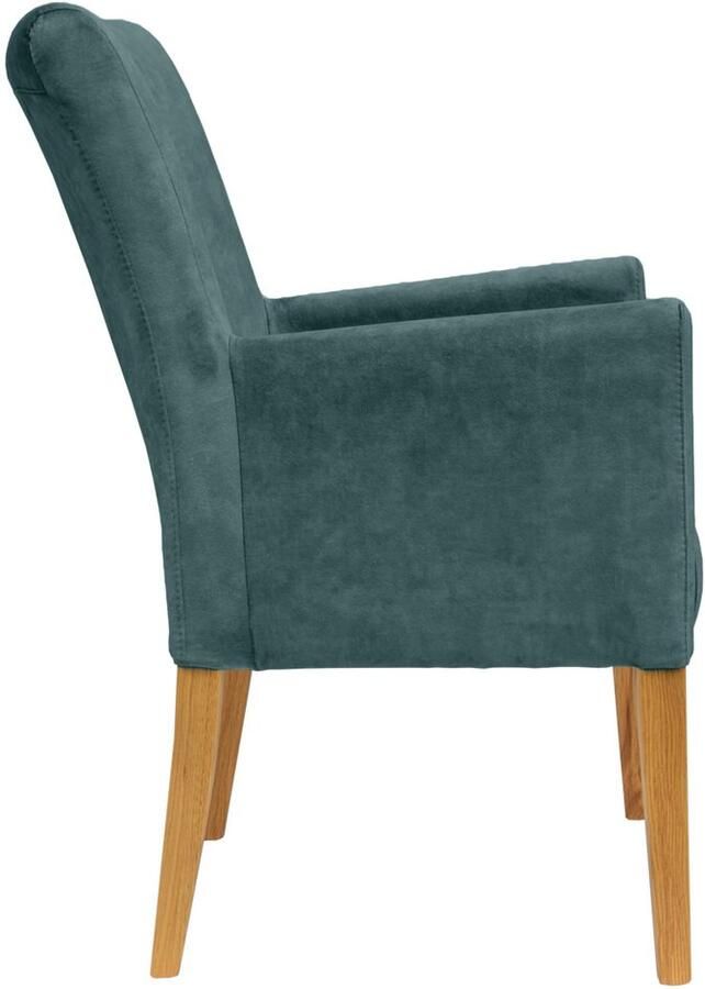 Home affaire Stoel met armleuningen King Eetkamerstoel onderstel massief eikenhout of beuken wengékleur