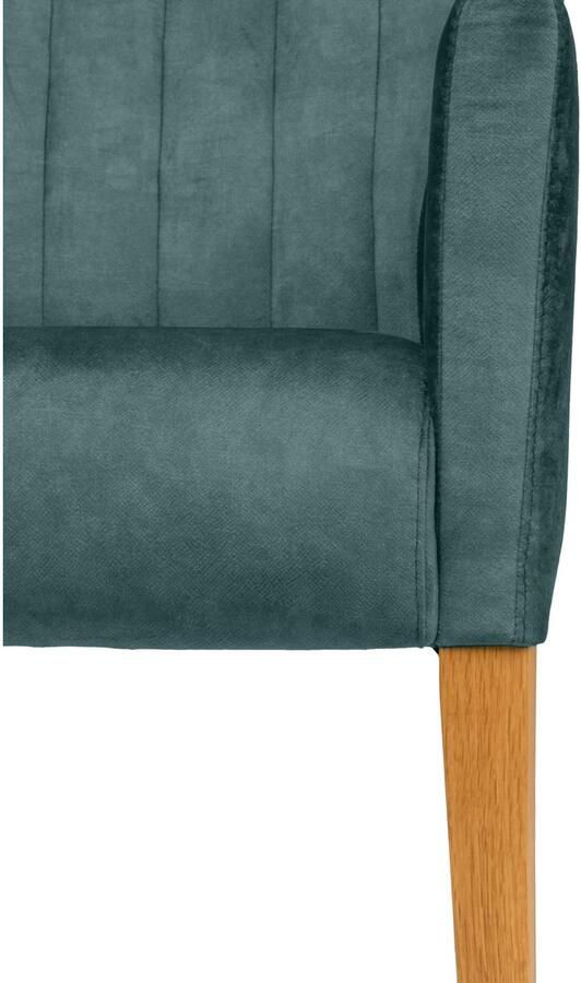 Home affaire Stoel met armleuningen King Eetkamerstoel onderstel massief eikenhout of beuken wengékleur - Foto 4