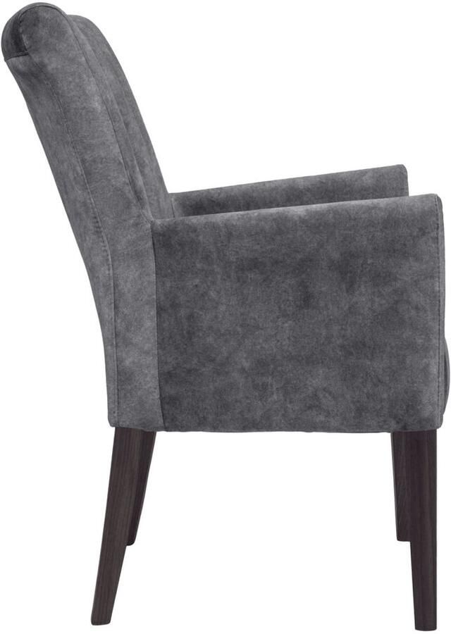 Home affaire Stoel met armleuningen King Eetkamerstoel onderstel massief eikenhout of beuken wengékleur