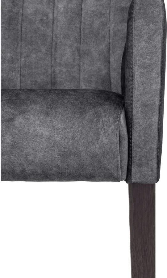 Home affaire Stoel met armleuningen King Eetkamerstoel onderstel massief eikenhout of beuken wengékleur - Foto 4