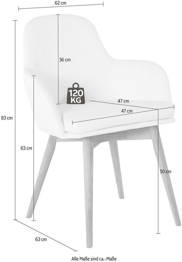 Home affaire Stoel met armleuningen Livry Stoel kuipstoel (set 2 stuks) - Foto 2