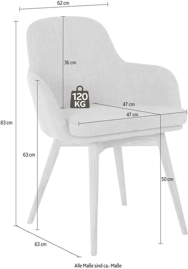 Home affaire Stoel met armleuningen Livry Stoel kuipstoel (set 2 stuks) - Foto 3