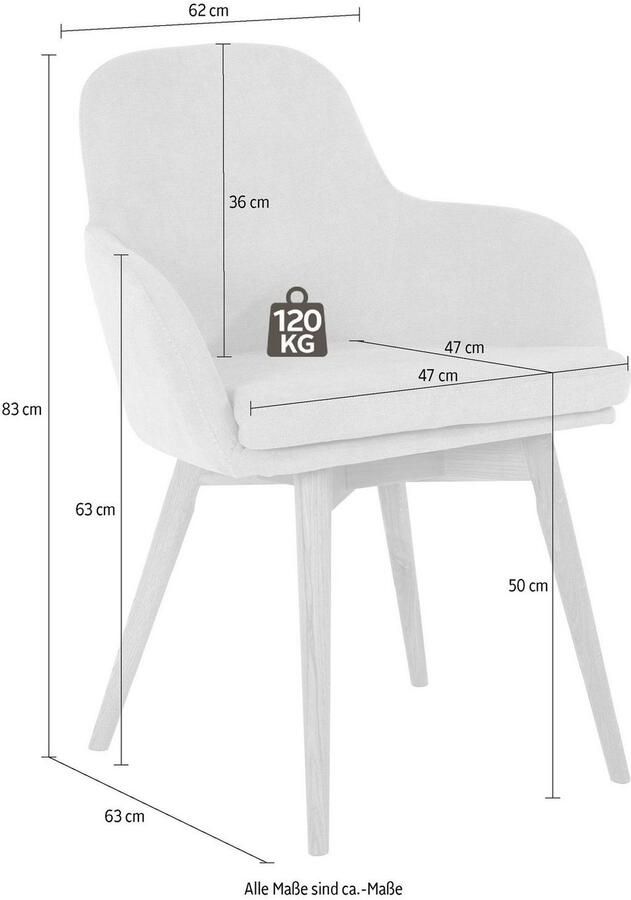 Home affaire Stoel met armleuningen Livry Stoel kuipstoel (set 2 stuks) - Foto 4