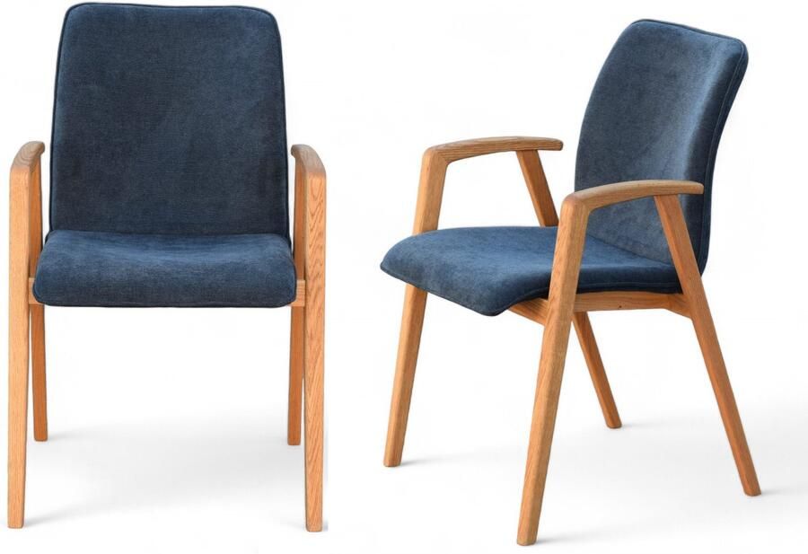 Home affaire Stoel met armleuningen Loreen eetkamerstoel beklede stoel designstoel met massief frame hoogwaardig afgewerkt armleuningen stijlvol comfortabel (set 2 stuks) - Foto 9