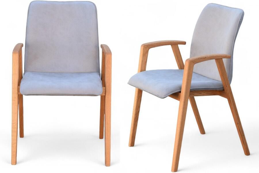 Home affaire Stoel met armleuningen Loreen eetkamerstoel beklede stoel designstoel met massief frame hoogwaardig afgewerkt armleuningen stijlvol comfortabel (set 2 stuks) - Foto 10