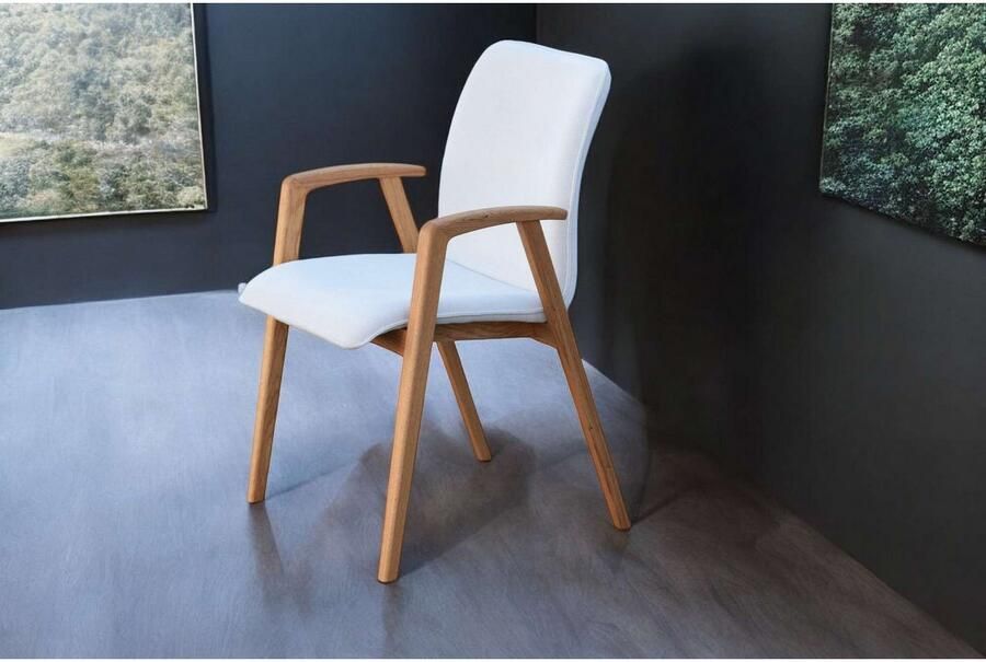 Home affaire Stoel met armleuningen Loreen eetkamerstoel beklede stoel designstoel met massief frame hoogwaardig afgewerkt armleuningen stijlvol comfortabel (set 2 stuks) - Foto 5