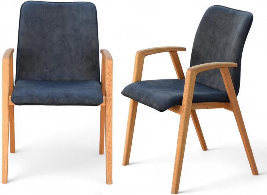 Home affaire Stoel met armleuningen Loreen eetkamerstoel beklede stoel designstoel met massief frame hoogwaardig afgewerkt armleuningen stijlvol comfortabel (set 2 stuks) - Foto 9