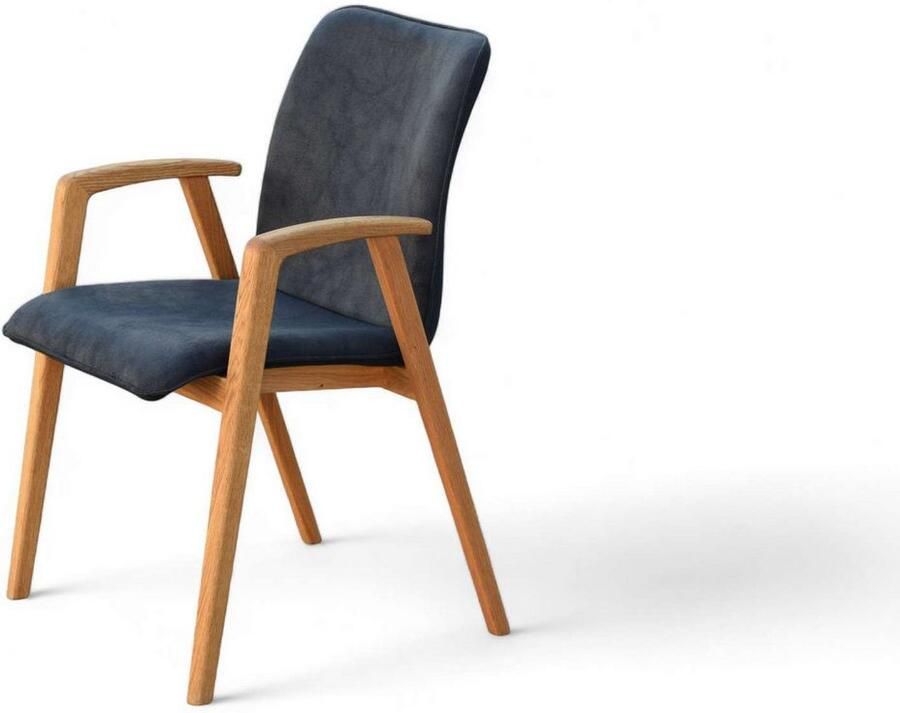 Home affaire Stoel met armleuningen Loreen eetkamerstoel beklede stoel designstoel met massief frame hoogwaardig afgewerkt armleuningen stijlvol comfortabel (set 2 stuks) - Foto 2