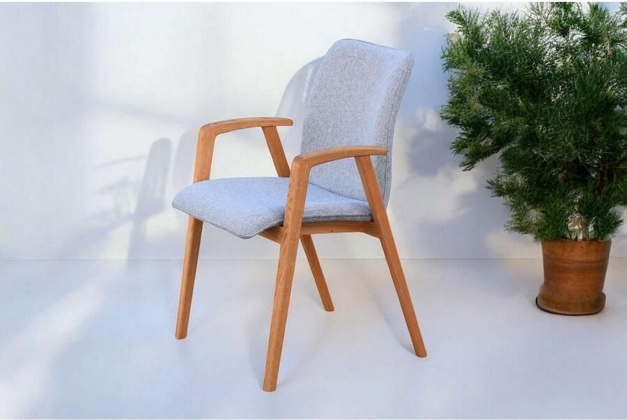 Home affaire Stoel met armleuningen Loreen eetkamerstoel beklede stoel designstoel met massief frame hoogwaardig afgewerkt armleuningen stijlvol comfortabel (set 2 stuks) - Foto 11